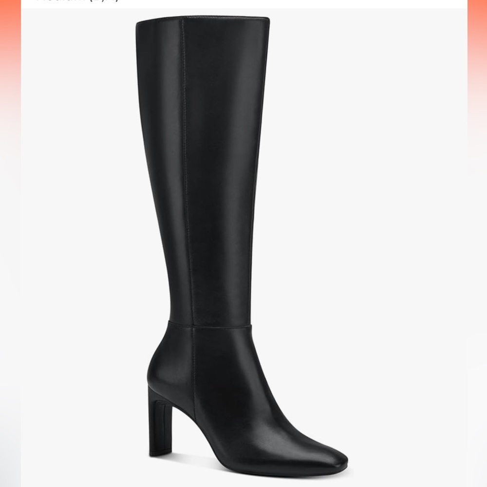 NWT Alfani black leather Tristannel boots in 8 medium with box